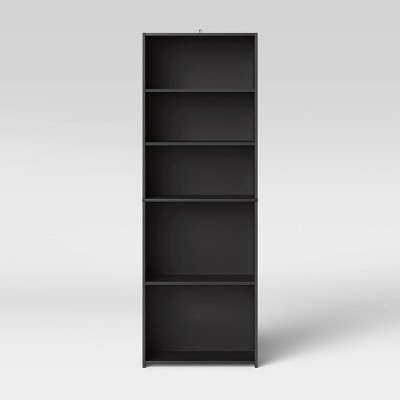 Five-Tier Narrow Bookcase with Adjustable Shelves for Small Spaces