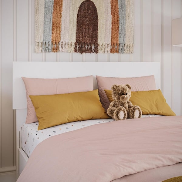 Flat Panel Headboard White Minimalist Scandinavian Style