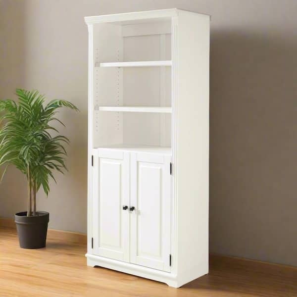 Fluted Pilaster Bookcase with Recessed Panel Doors