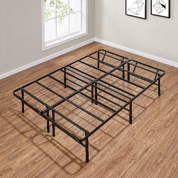 Foldable Metal Bed Frame with High Profile Platform Base