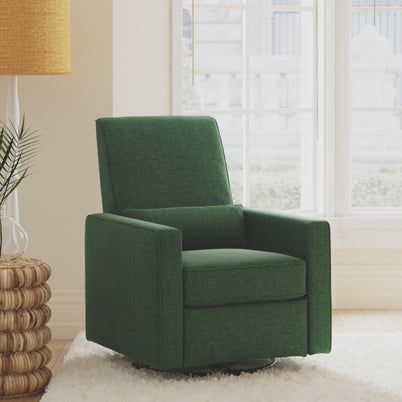 Forest Green Nursery Glider with Compact Design and Swivel Base