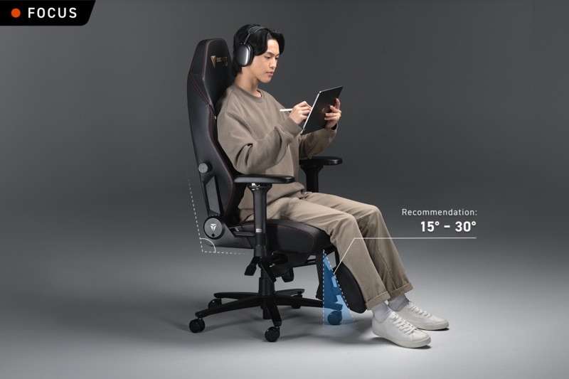 Gaming Chair with Retractable Footrest, High Backrest, and Recline Function
