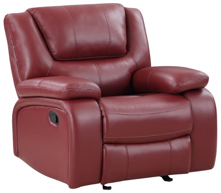 Glider Recliner Chair with Manual Pull Handle and Plush Cushioning