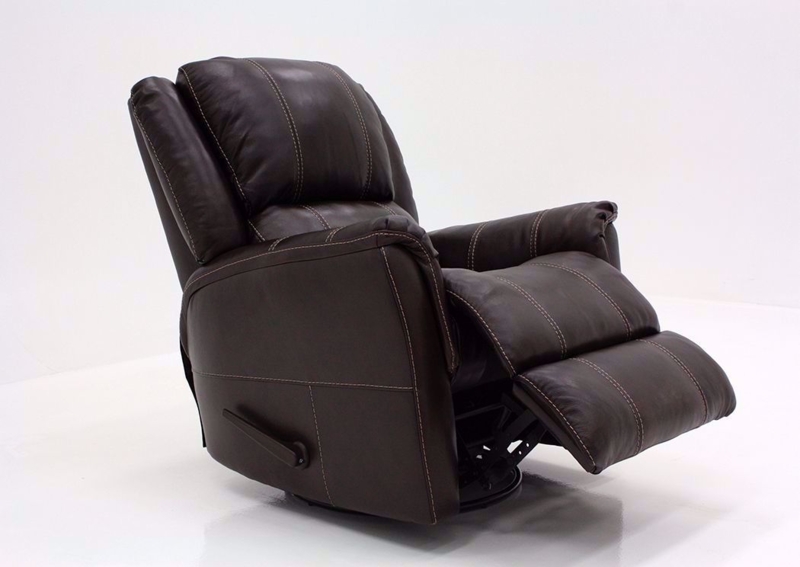 Glider Recliner, Contrast Stitching, Swivel Base, Espresso