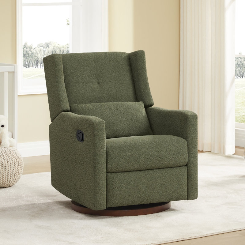 Glider Recliner Wingback Button Tufted Swivel Base