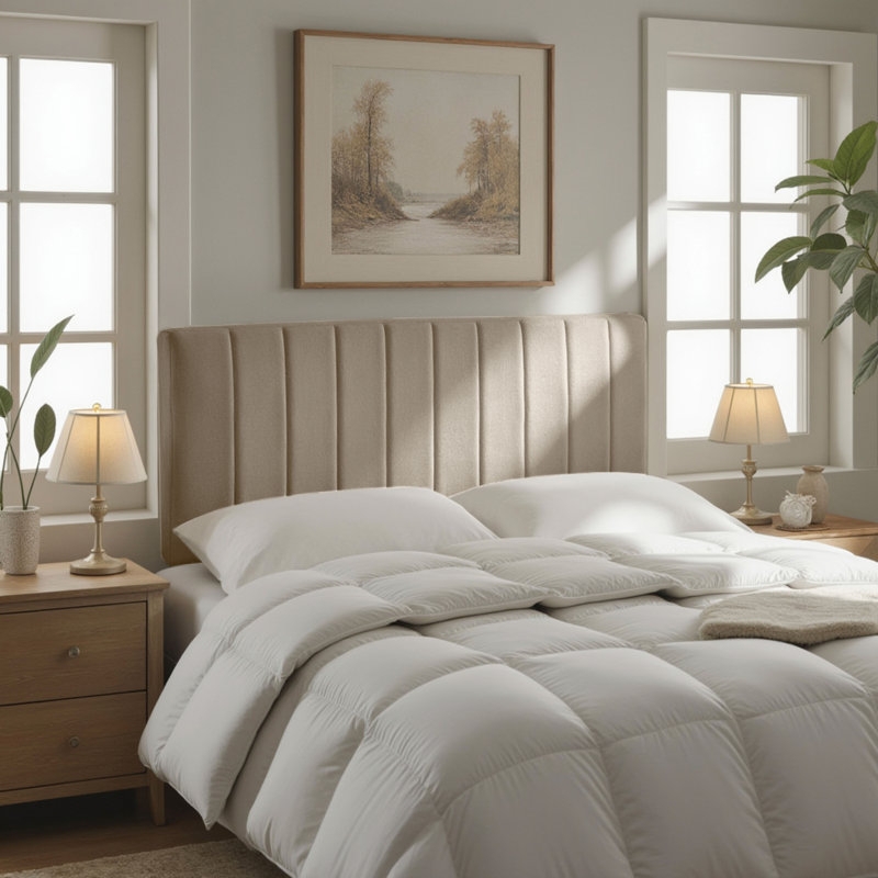 Gray Wall Mounted Headboard with Horizontal Panels