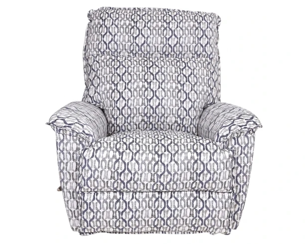Grey Geometric Rocker Recliner with Interlocking Pattern