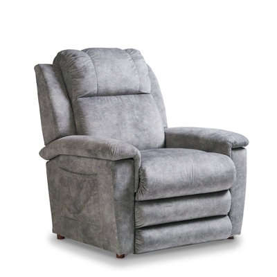 Grey Lift Assist Recliner with Tiered Backrest. Plush, Comfortable Senior Chair.
