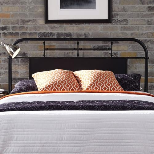 Headboard Arched Industrial Spindle Metal with Solid Panel