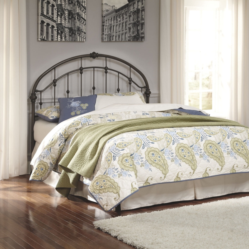 Headboard Arched Spindle Design Bronze Finish Vintage Farmhouse Bedroom