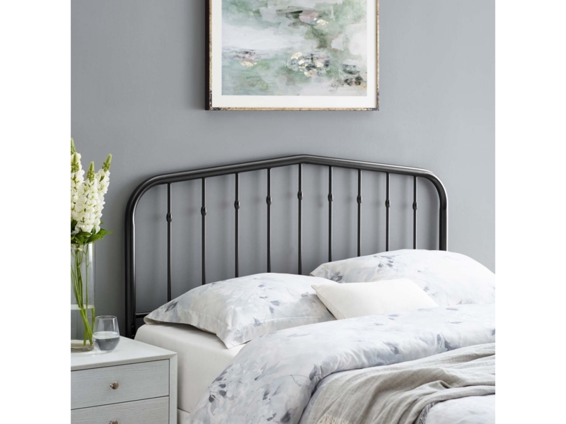 Headboard Black Metal Peaked Arch Spindle Modern Farmhouse Style