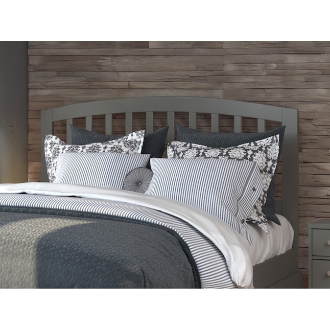 Headboard Charcoal Hue Arched Slat Design Mission Style