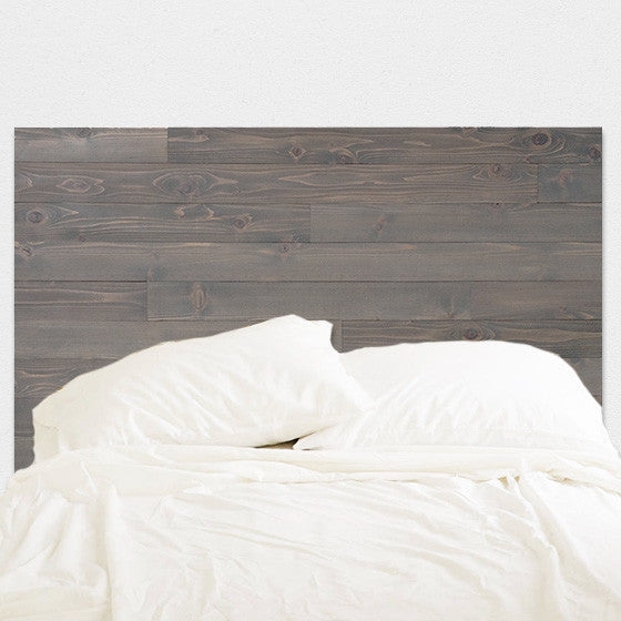Headboard Gray Washed Barn Wood Staggered Plank Construction