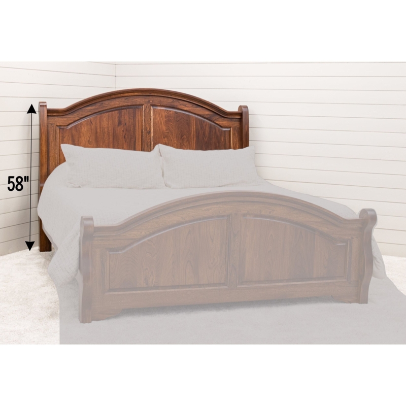 Headboard Traditional 58 Inch Height Arched Sleigh Top Rich Brown