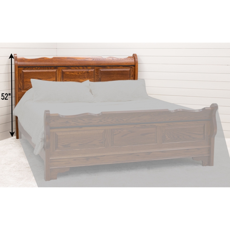 Headboard Traditional Sleigh Curve 52 Inch High Profile Wood
