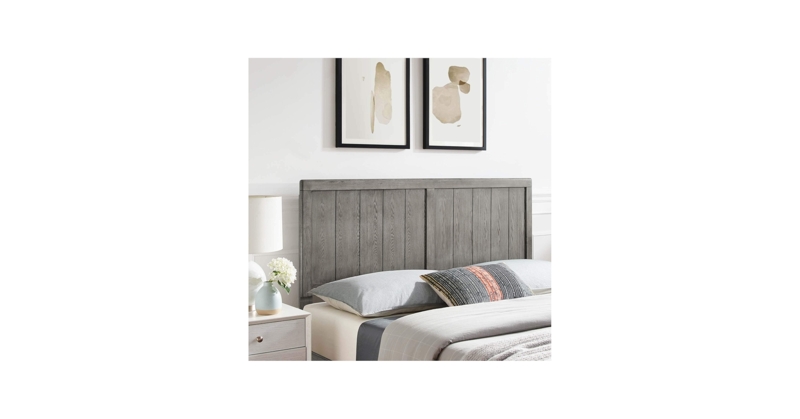 Headboard Vertical Plank Detail Gray Washed Modern Farmhouse