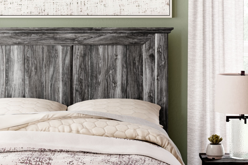 Headboard Weathered Gray Panel Design Crown Molding