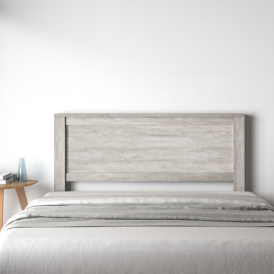 Headboard Whitewashed Finish Weathered Panel Design Coastal Style