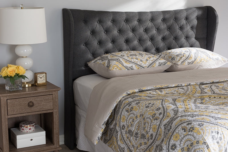 Headboard Wingback Diamond Button Tufted Transitional Style