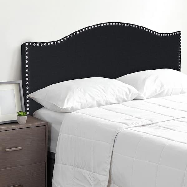 Headboard with Nailhead Trim and Curved Silhouette