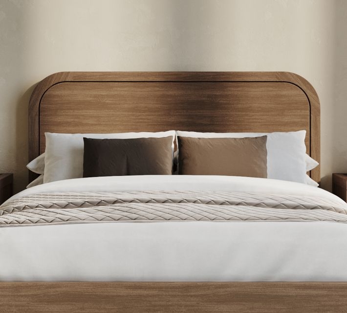 Headboard with Rounded Silhouette and Recessed Panel