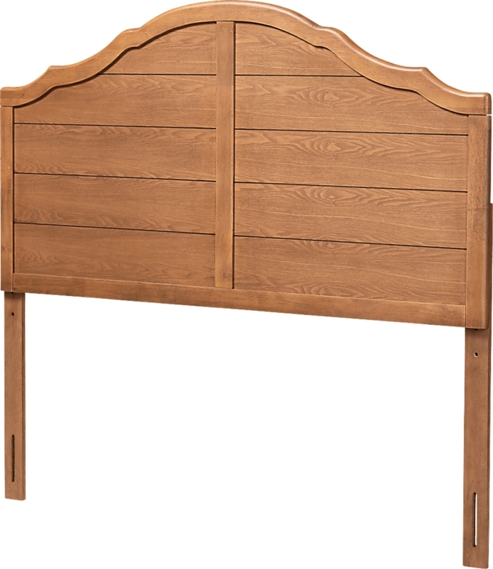 Headboard with Scalloped Arch Top and Horizontal Planks, Transitional Style