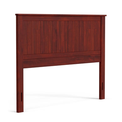 Headboard with Vertical Inset Panels in Cherry Finish, Traditional Style