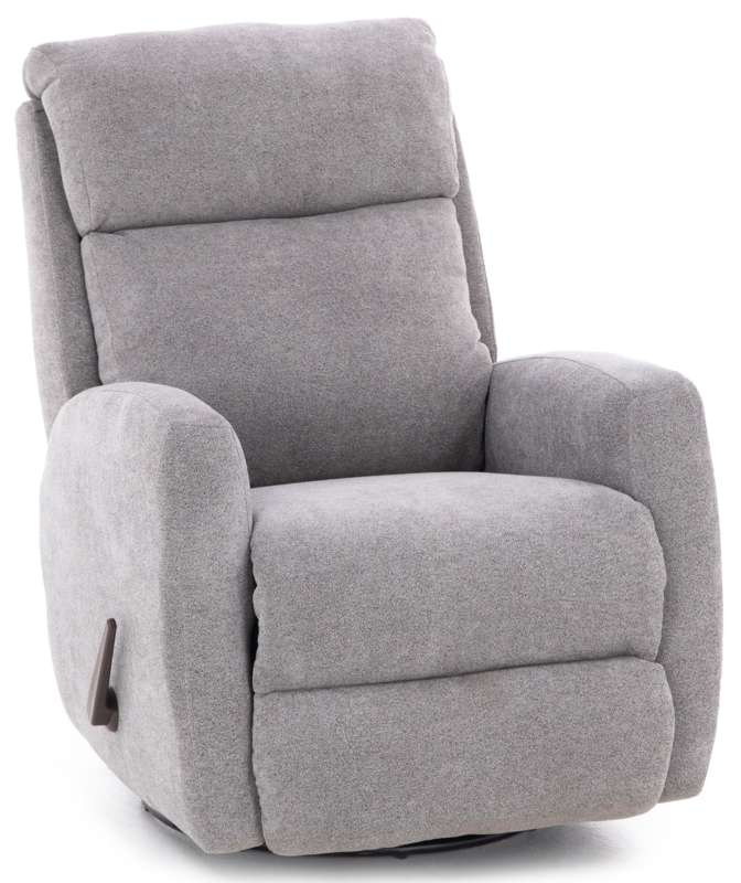Heathered Fabric Manual Swivel Rocker Recliner with Side Lever