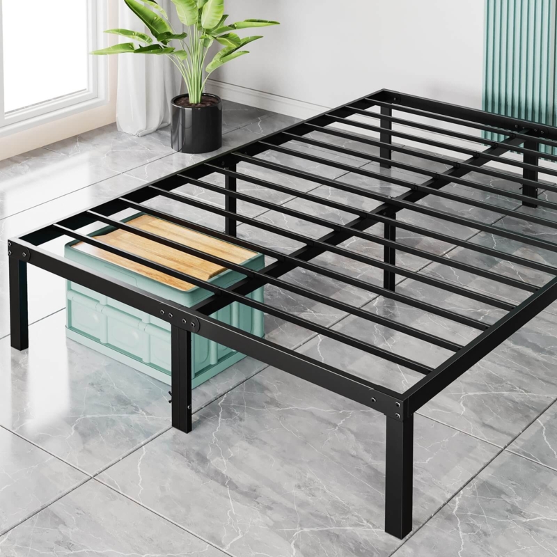 Heavy Duty Metal Platform Bed with Under Bed Clearance