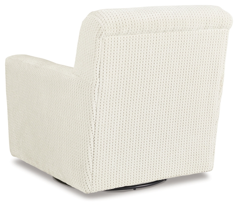 Herstow Ivory Swivel Glider Accent Chair - Luna Furniture