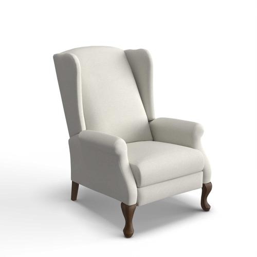 High Leg Wingback Reclining Chair in Cream Woven Fabric
