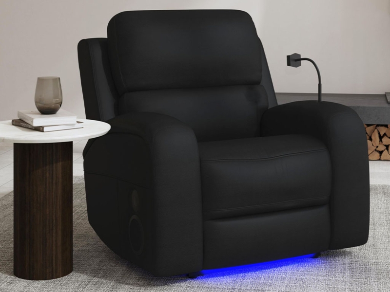 High-Tech Power Recliner with Integrated Reading Lamp and LED