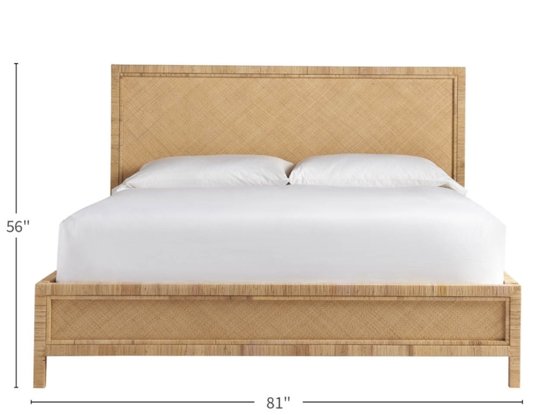King Bed Woven Texture High Headboard Natural Fiber Headboard
