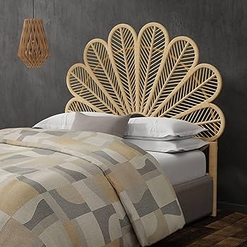 - KOUBOO Petal Rattan Twin Headboard, Bedroom, Bedroom Furniture,  Headboard, Twin Size, Tropical Decor, Bohemian Decor, Natural