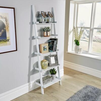 Leaning Display Stand with Five Graduated Shelves