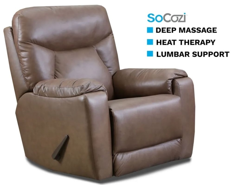 Leather-Like Rocker Recliner with Massage & Heated Seat