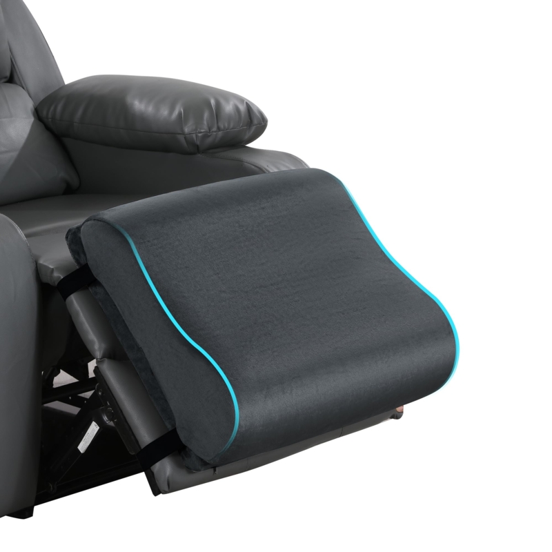 Leg Rest Cushion Wave Shape Recliner Footrest Extender Gray Plush