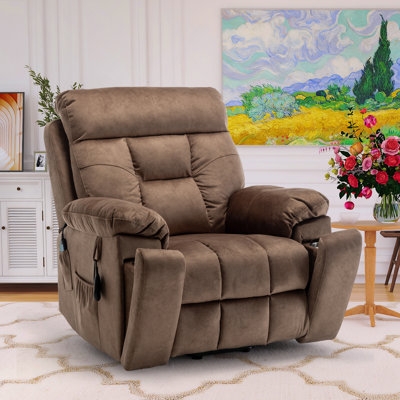 Lift Chair Chocolate Brown Tiered Back Power Recliner