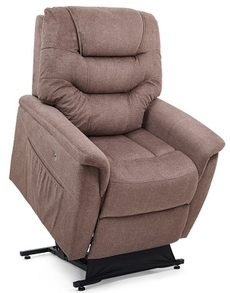 Lift Chair Plush Fabric with Three-Tier Backrest and Motorized Base