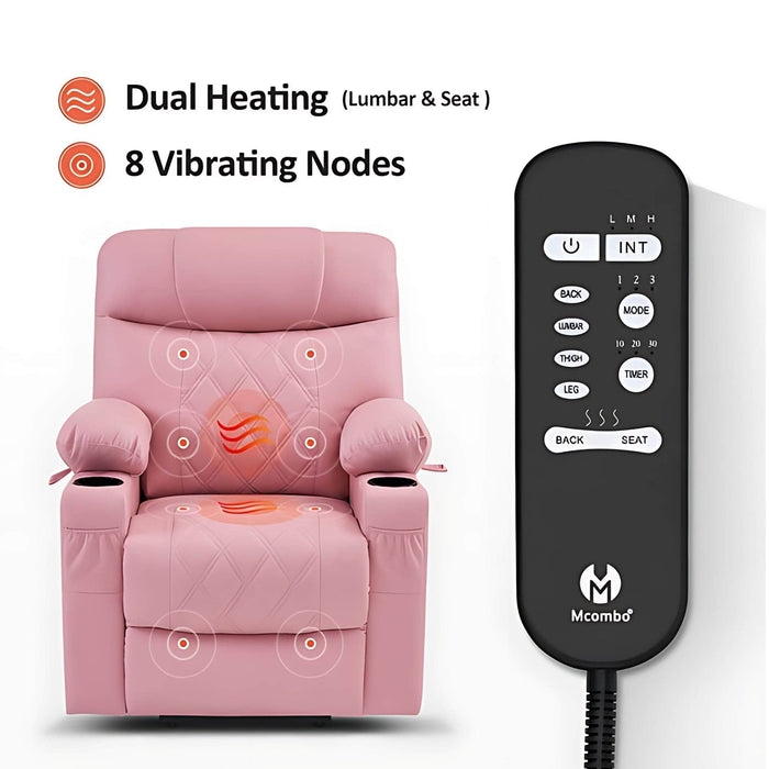 Lift Recliner Dual Heating 8 Vibrating Nodes Remote Control