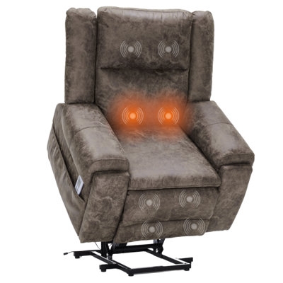 Lift Recliner Suede-Like Texture with Integrated Heat and Massage