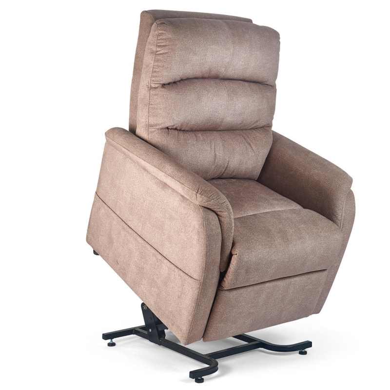 Lift Recliner Taupe Tiered Backrest Power Mechanism