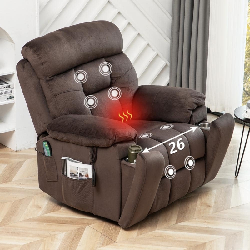 Lift Recliner with 26 Inch Seat Width and Assisted Standing Lift