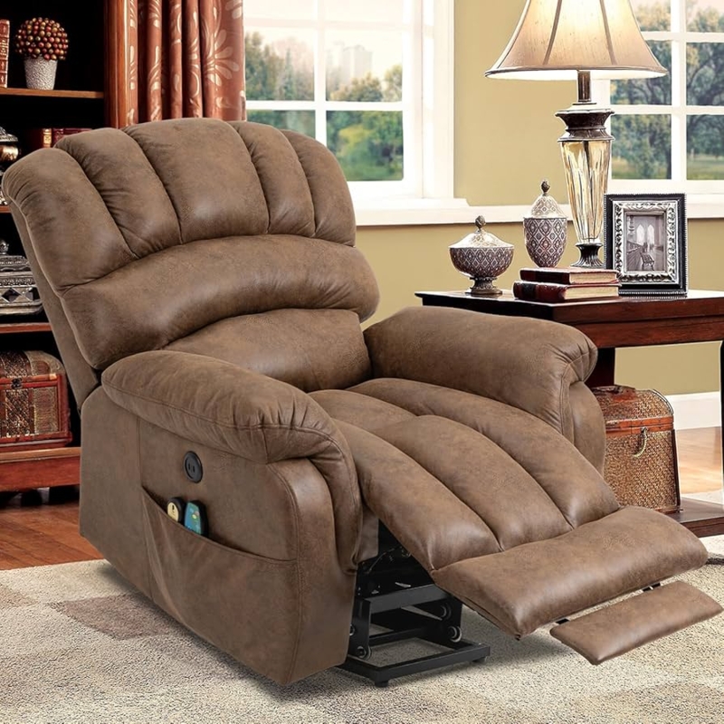Lift Recliner with USB Port and Extended Footrest