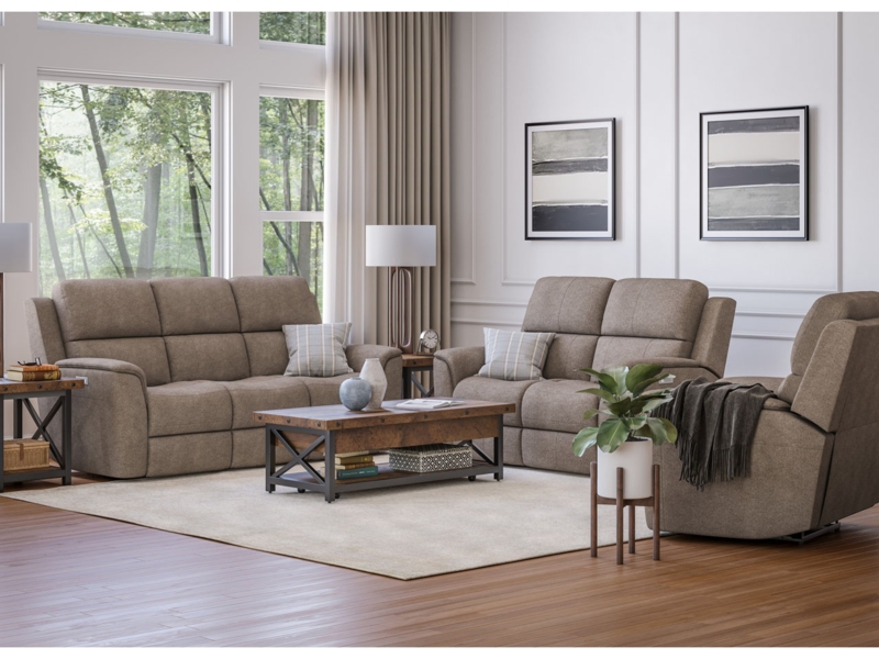Living Room Set, Cocoa Taupe Fabric, Power Recliner, Reclining Set