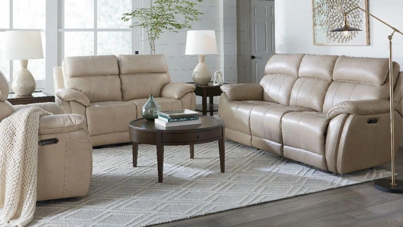 Living Room Set Matching Three Piece Power Reclining Leather Like