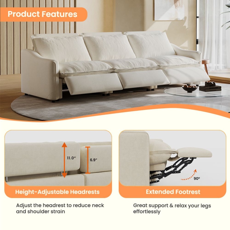 Loveseat Sofa with USB Charging Port and Pillow Back Cushions