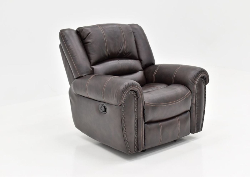 Manual Glider Recliner, Leather-Like with Contrast Stitching