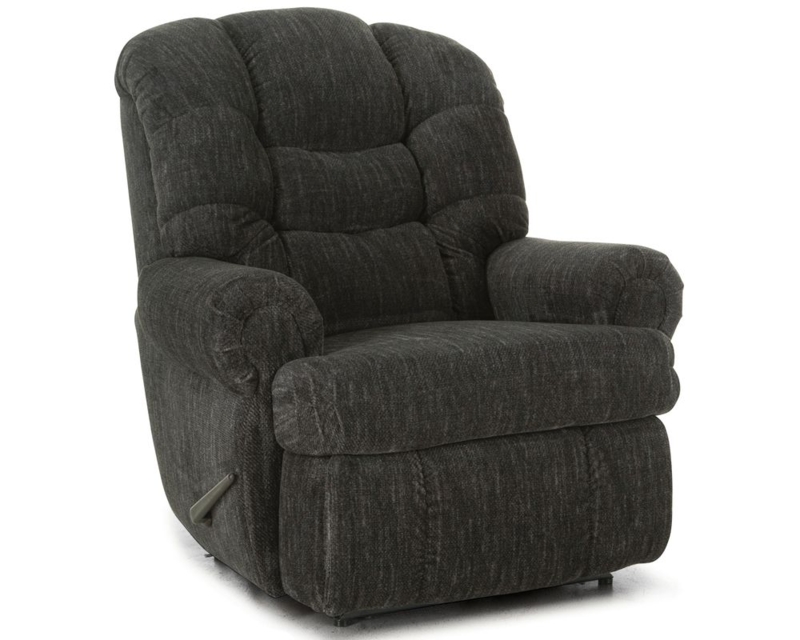 Manual Recliner Chair, Graphite Grey, Channel Tufted, Pillow-Top Arms
