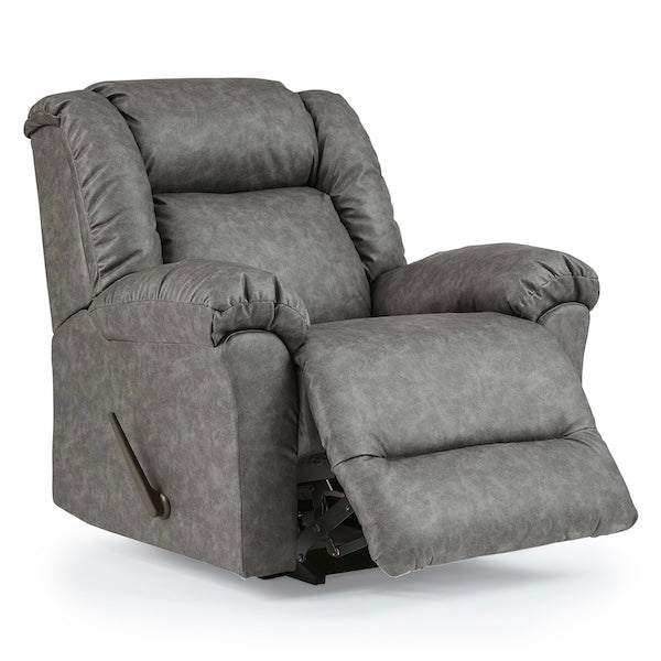 Manual Recliner Chair Slate Grey Marbled Texture Pillow Arms
